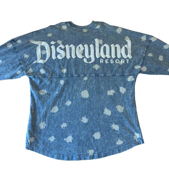 Disneyland Resort Spirit Jersey Blue Acid Wash Polka Dot Size Large Adult - Picture 1 of 12